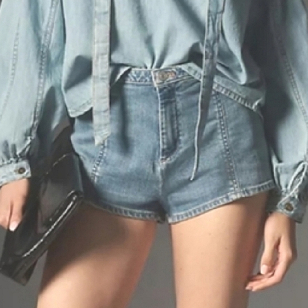 NWT Anthropologie Pilcro Low Rise Denim Micro Jean Shorts Cheeky Hot Pants 29